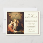 宗教カトリックの聖なる家族の哀悼 サンキューカード (正面)