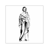 宗教カトリックの聖ヨセフと子イエス ラバースタンプ (インプリント)