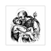 宗教カトリックの聖ヨセフと子イエス・ルー ラバースタンプ (インプリント)