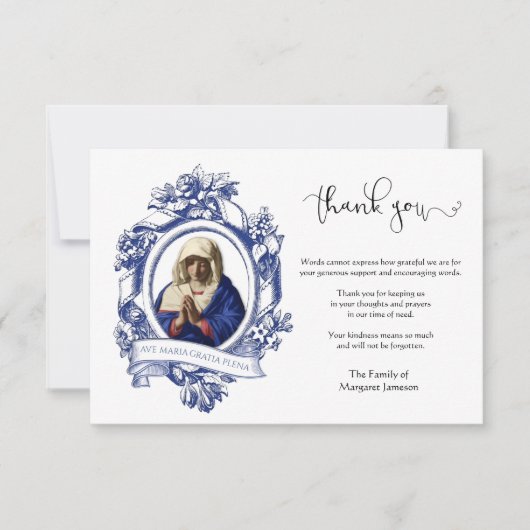 宗教カトリックヴァージンマリア·コンドリアンス サンキューカード (正面)