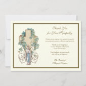 宗教カトリックヴァージンマリフローラ弔慰 サンキューカード (正面)