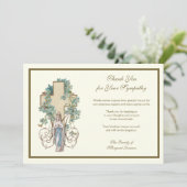 宗教カトリックヴァージンマリフローラ弔慰   サンキューカード (スタンド正面)