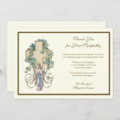 宗教カトリックヴァージンマリフローラ弔慰   サンキューカード (正面/裏面)