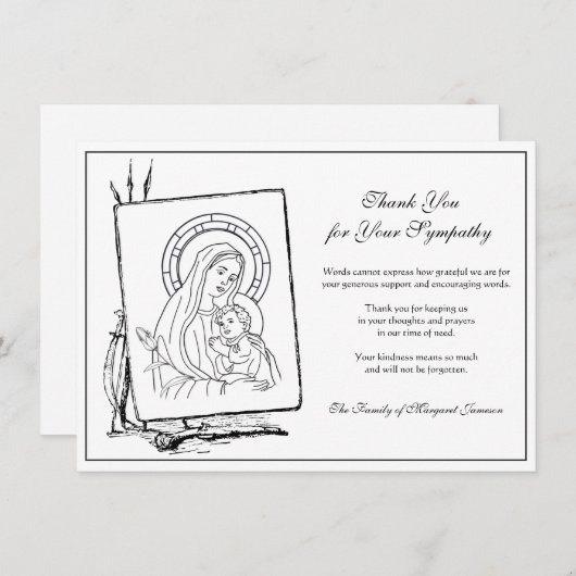 宗教カトリックヴァージンマリーイエスコンドリエンス サンキューカード (正面/裏面)