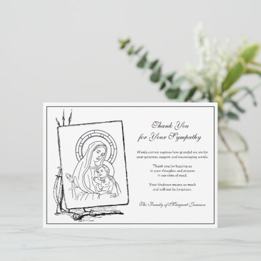 宗教カトリックヴァージンマリーイエスコンドリエンス サンキューカード (スタンド正面)
