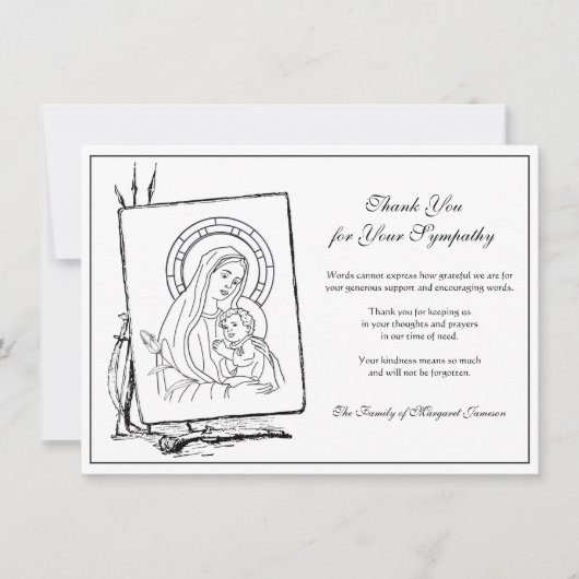 宗教カトリックヴァージンマリーイエスコンドリエンス サンキューカード (正面)