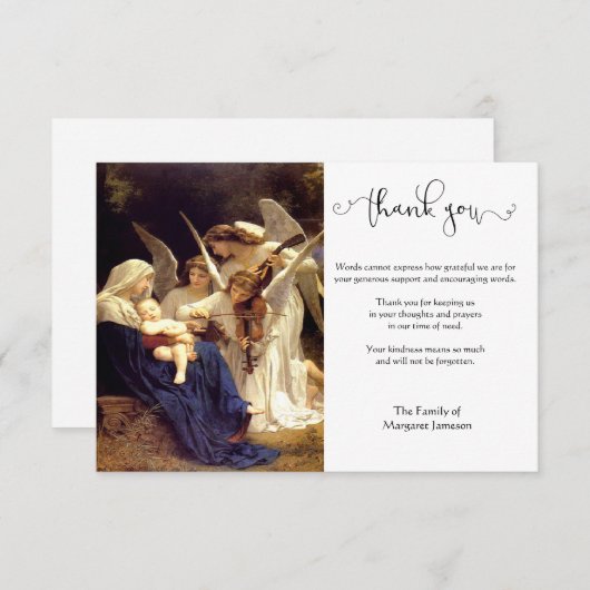 宗教カトリックヴァージンマリー·コンドリアンス·エンジェルズ サンキューカード (正面/裏面)