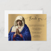 宗教カトリックヴァージンマリー・コンドレンス金ゴールド サンキューカード (正面/裏面)