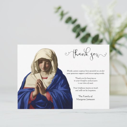 宗教カトリックヴァージンマリー·コンドレ感謝していンス サンキューカード (スタンド正面)