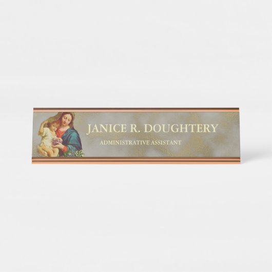 宗教カトリックヴァージン母マリアイエス デスクネームプレート (正面)