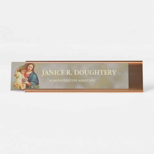 宗教カトリックヴァージン母マリアイエス デスクネームプレート (正面)