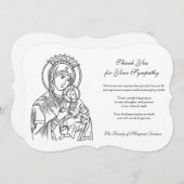 宗教カトリックヴァージン&チャ   イルド サンキューカード (正面/裏面)