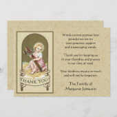 宗教カトリック乳児イエズス悔やみや弔慰サンキュー サンキューカード (正面/裏面)