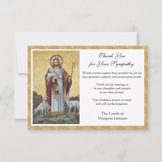 宗教カトリック弔問イエスの感謝してい葬儀 サンキューカード (正面)
