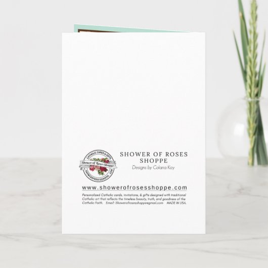 宗教カトリック悔やみや弔慰弔問の十字架 カード (裏面)