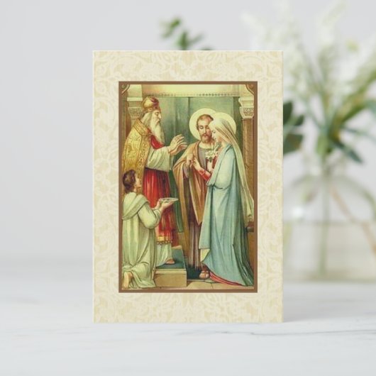 宗教カトリック教の求愛の婚約の祈りの言葉 --- 出欠カード (スタンド正面)