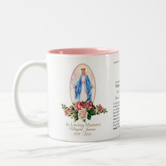 宗教カトリック教の葬儀の記念物 ツートーンマグカップ (左)