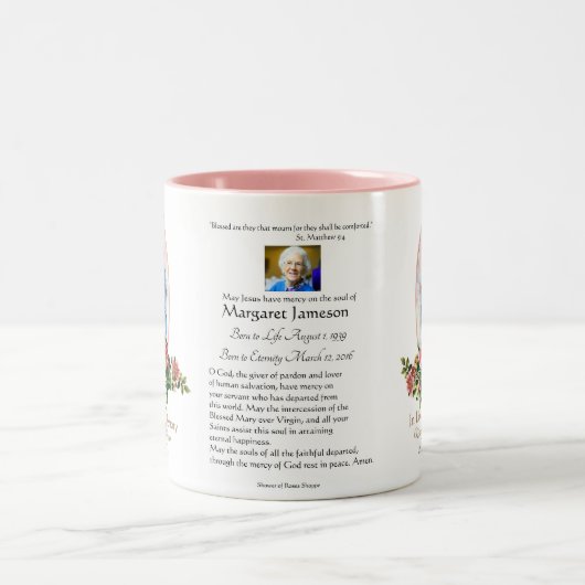 宗教カトリック教の葬儀の記念物 ツートーンマグカップ (中央)