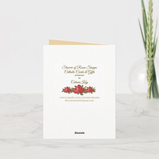 宗教カトリック教会イエス聖なるハート 伝統的 サンキューカード (裏面)