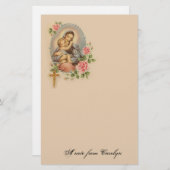 宗教カトリック教徒によって賛美される聖母マリアイエス・キリスト 便箋 (正面/裏面)