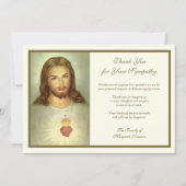 宗教カトリック聖なるハートイエスの哀悼 サンキューカード (正面)