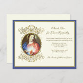 宗教カトリック聖なるハートイエスの葬儀 サンキューカード (正面/裏面)