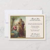 宗教カトリック聖なる家族イエスの哀悼 サンキューカード (正面)