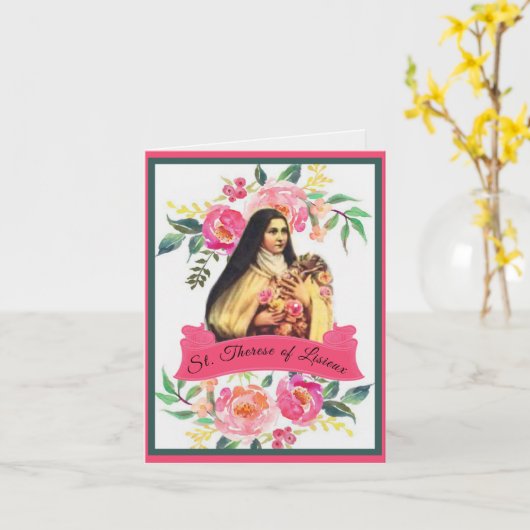 宗教カトリック聖テレーゼ祈りの言葉ノヴェナ カード (黄色い花)