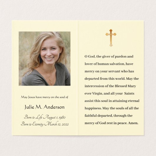 宗教カトリック葬儀記念聖札 名刺 (内部フラット)