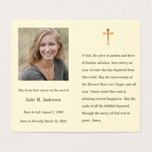 宗教カトリック葬儀記念聖札 名刺 (内部フラット)