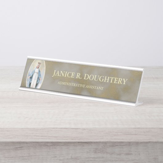 宗教カトリック賛美ヴァージン母マリア デスクネームプレート (正面)