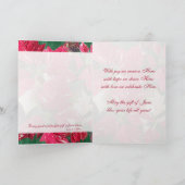 宗教キャンディ・ケーンのポインセチアのクリスマスカード シーズンカード (内部)