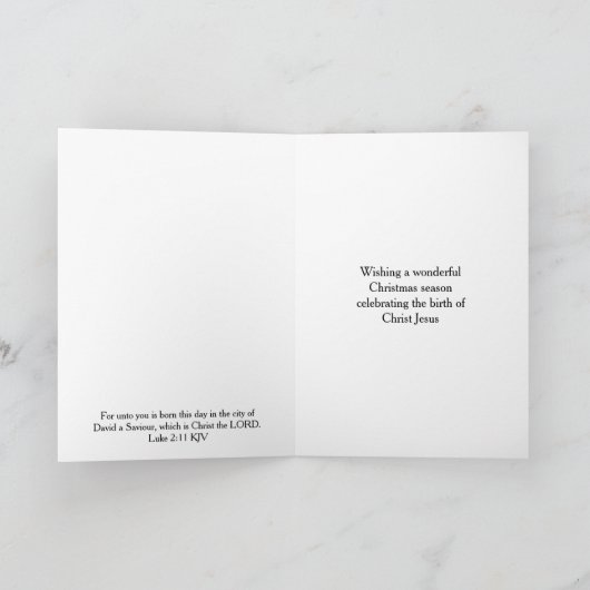 宗教キリスト教のクリスマスの出生イエス・キリスト シーズンカード (内部)