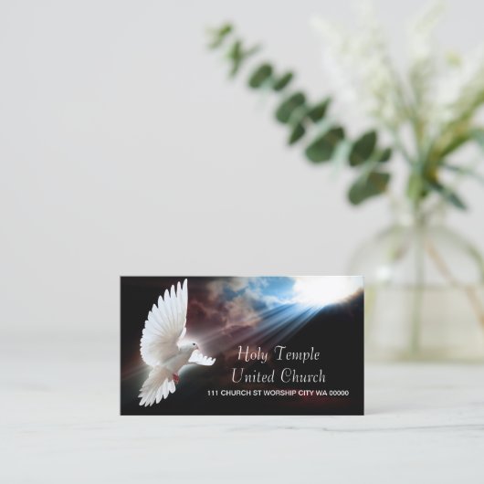 宗教キリスト教のドーブスピリチュアル教会賛辞 名刺 (スタンド正面)