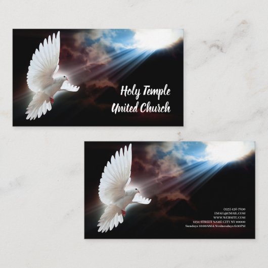 宗教キリスト教ドーブスピリチュアル教会の称賛 名刺 (正面/裏面)