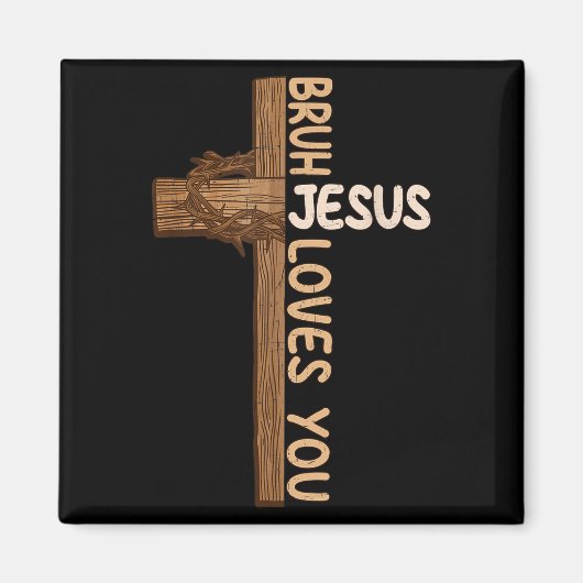 宗教キリスト教少年ティーンエイジャー子供ブルーJesus Lov マグネット (正面)