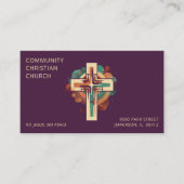 宗教キリスト教教会クロスQRコードモダン 名刺 (正面)