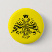 宗教ギリシャ正教会の旗アトス自治修道士共和国 缶バッジ (正面)