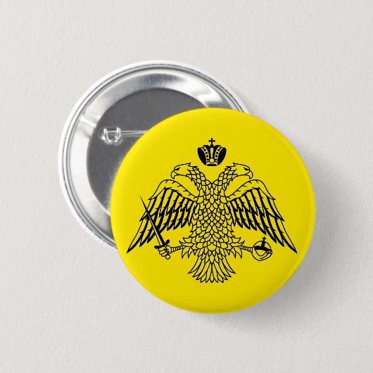 宗教ギリシャ正教会の旗アトス自治修道士共和国 缶バッジ (正面&裏面)