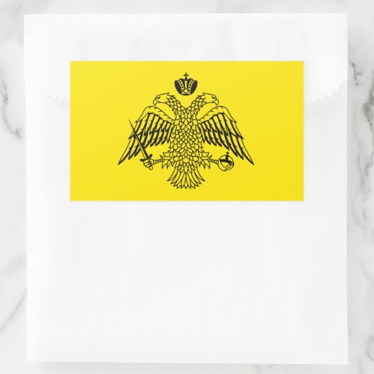 宗教ギリシャ正教会の旗アトス自治修道士共和国 長方形シール (バッグ)