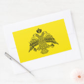 宗教ギリシャ正教会の旗アトス自治修道士共和国 長方形シール (封筒)