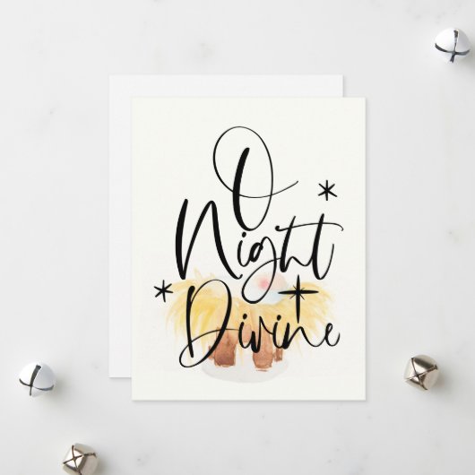 宗教クリスマスカード水彩カラーマンジャー シーズンカード (正面/裏面インサイチュ)