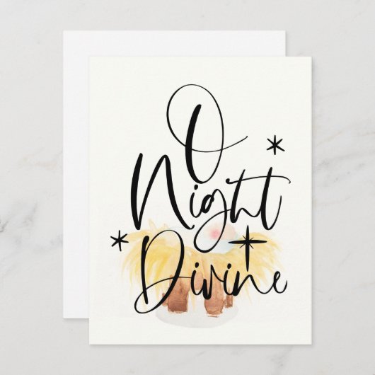 宗教クリスマスカード水彩カラーマンジャー シーズンカード (正面/裏面)