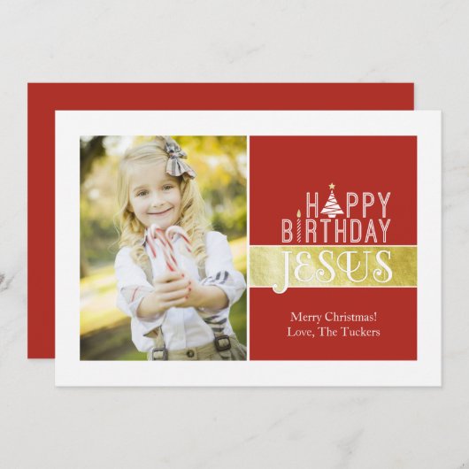 宗教クリスマスフォトカード – イエズス誕生日 シーズンカード (正面/裏面)