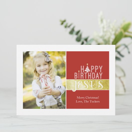 宗教クリスマスフォトカード – イエズス誕生日 シーズンカード (スタンド正面)