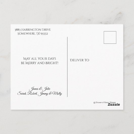 宗教クリスマスベビーイエズスフローラリース ポストカード (裏面)