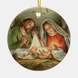 宗教クリスマスヴィンテージ出生イエズスマリア セラミックオーナメント