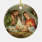 宗教クリスマスヴィンテージ出生イエズスマリア セラミックオーナメント (裏面)