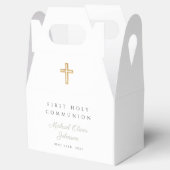 宗教クロスセージ緑の男の子ファースト聖餐式 フェイバーボックス (オープン)