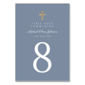 宗教クロスブルーボーイファースト聖餐式 テーブルナンバー (裏面)